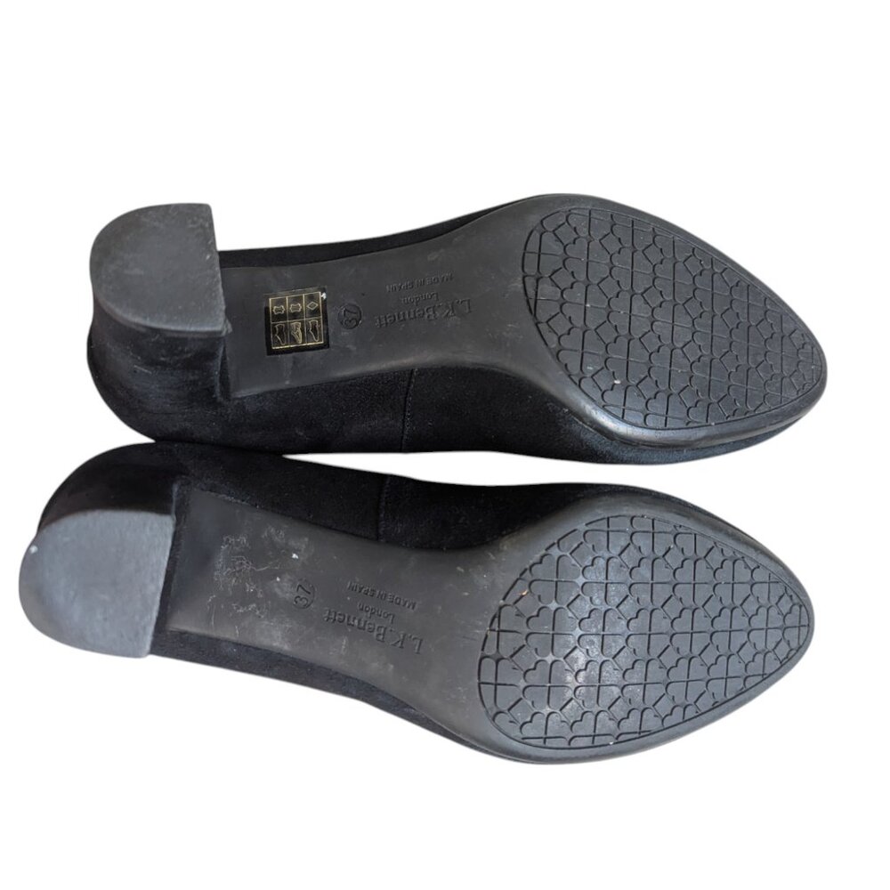 LK Bennett Black Suede Block Heel Pumps – EU 37 (US 6.5) - Picture 9 of 9